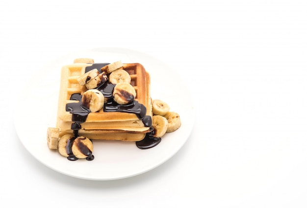 waffle de plátano con chocolate