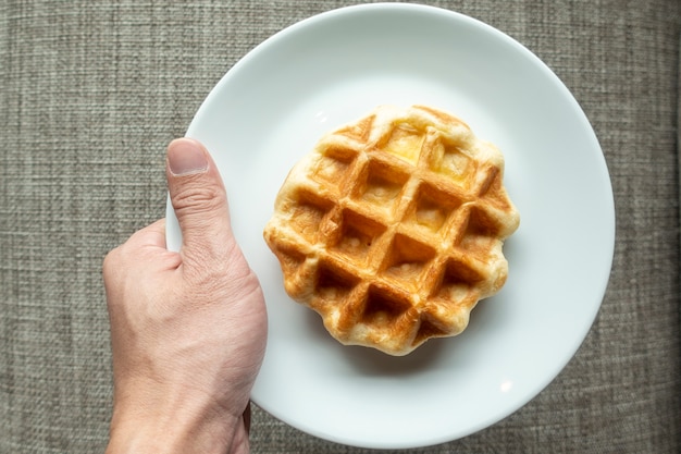 Waffle en plato