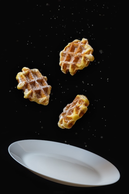 Waffles aislados Desayuno.