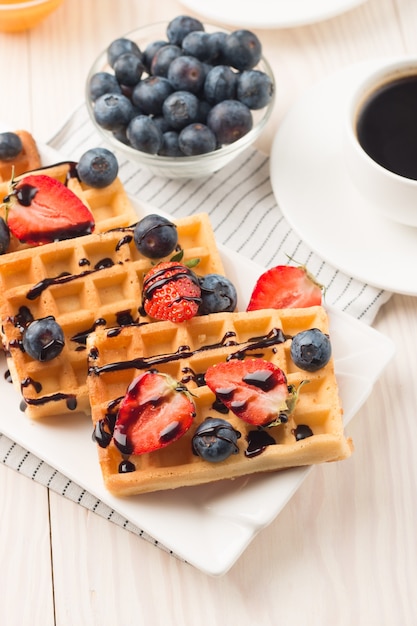 Waffles belgas para el desayuno