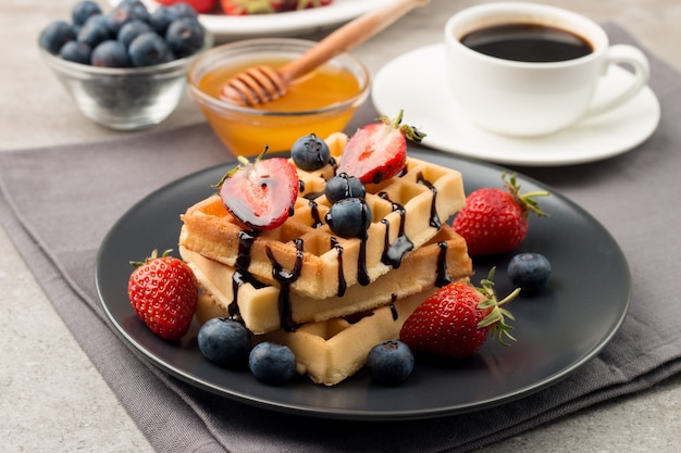 Waffles belgas para el desayuno