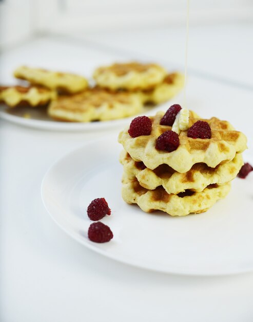 Waffles belgas con pasas