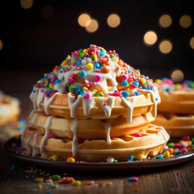 Waffles coloridos são uma delícia festiva para qualquer ocasião