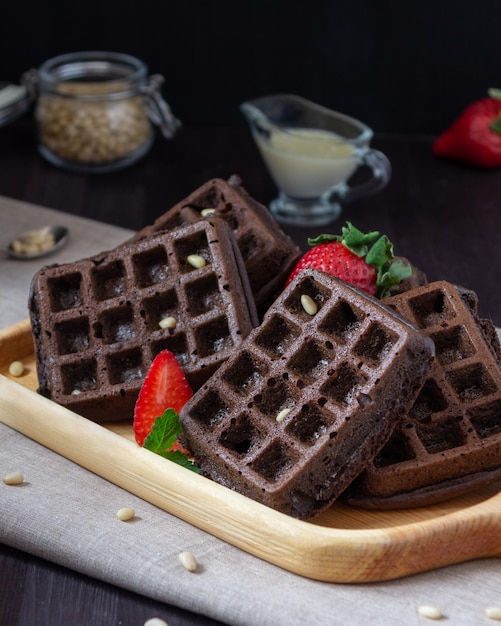 waffles de chocolate