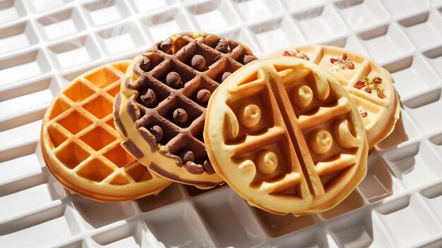 Waffles Nuga aislados en blanco