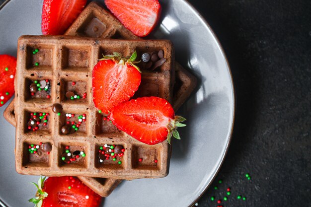 Waffles postre dulce