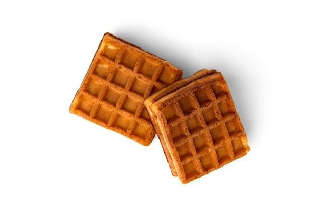 Waffles vienenses isolados no fundo branco