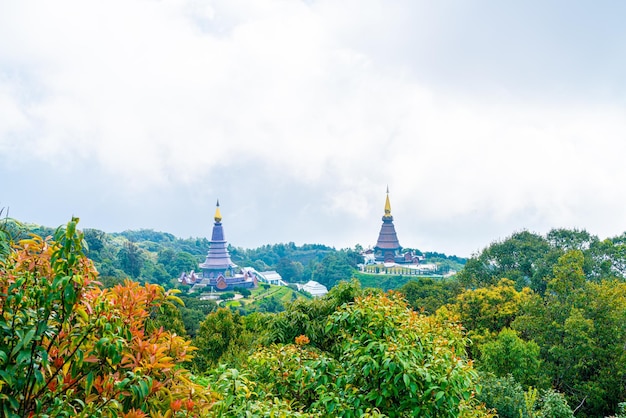 Wahrzeichen Pagode im Doi Inthanon Nationalpark in Chiang Mai Thailand