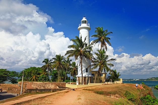 Wahrzeichen von Sri Lanka - Leuchtturm im Fort Galle, südlich der Insel