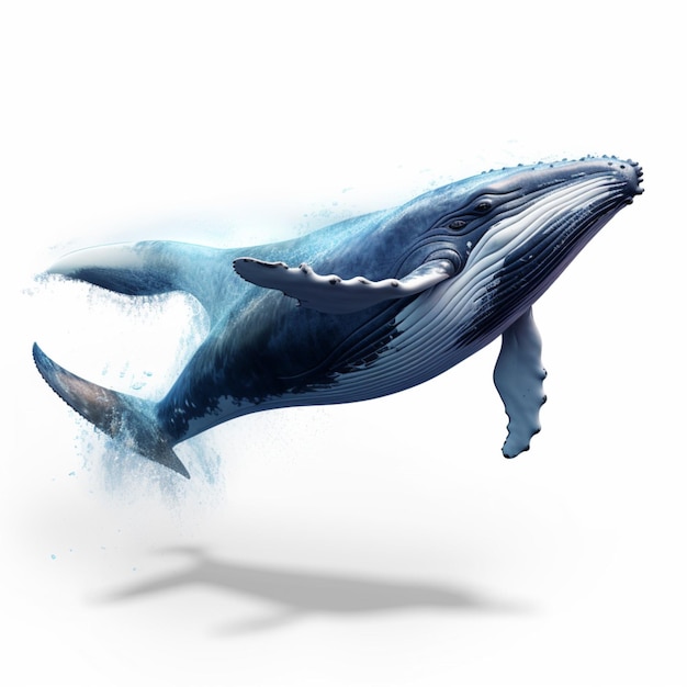 Wal mit weißem Hintergrund in hoher Qualität ultra hd