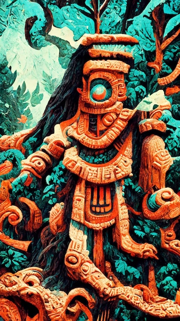 Foto wald maya alte kultur azteken- und inka-zivilisation 3d-illustration