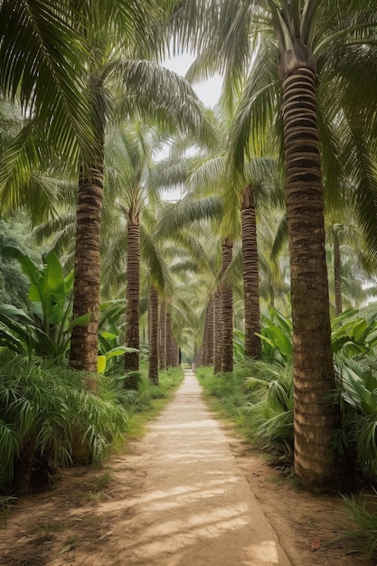 Wald mit Palmen Ai generativ