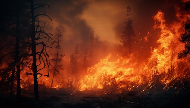 Waldbrände, die durch die globale Erwärmung verursacht werden