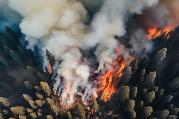 Waldbrände von oben haben verheerende Auswirkungen auf die Natur