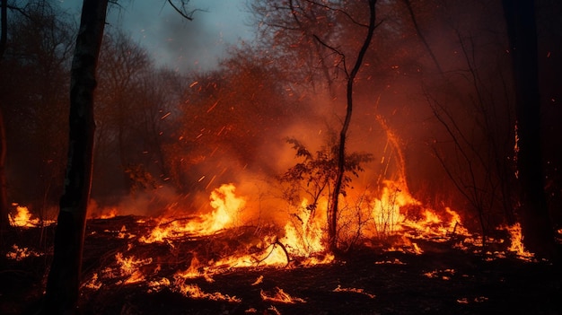 Waldbrand im Sommer