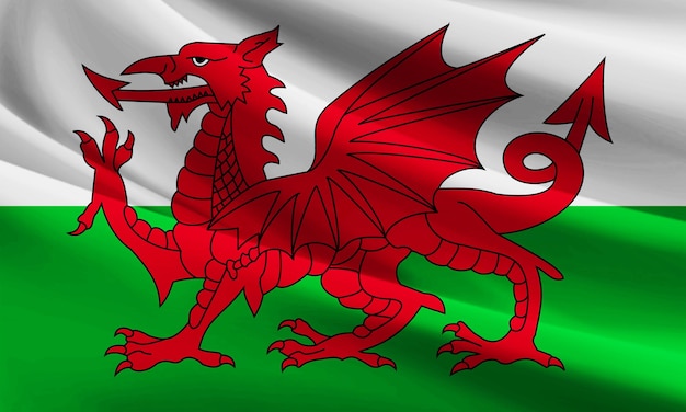 Wales-Flagge weht