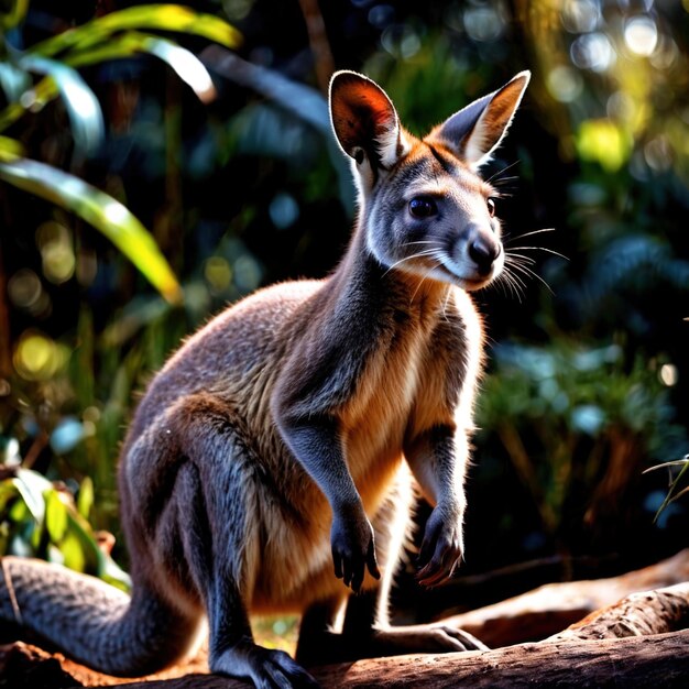 Foto wallaby animal selvagem que vive na natureza parte do ecossistema