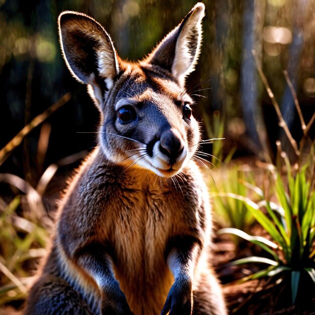 El wallaby es un animal silvestre que vive en la naturaleza y forma parte del ecosistema.