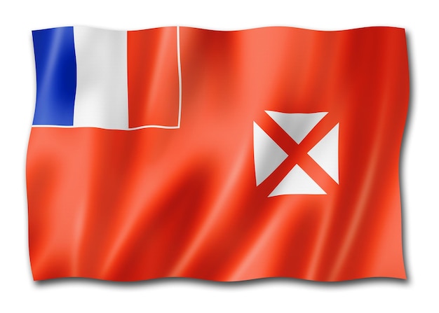 Wallis und Futuna Flagge Überseegebiete Frankreichs 3D-Illustration