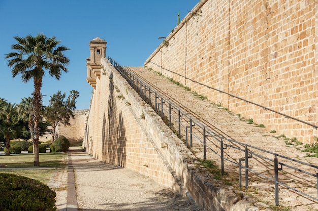 Wallmauern in der Altstadt von Akko oder Acre Israel