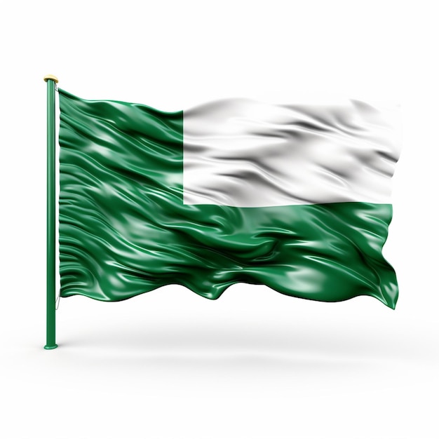 Wallpaper der Nigerianischen Flagge mit weißem Hintergrund