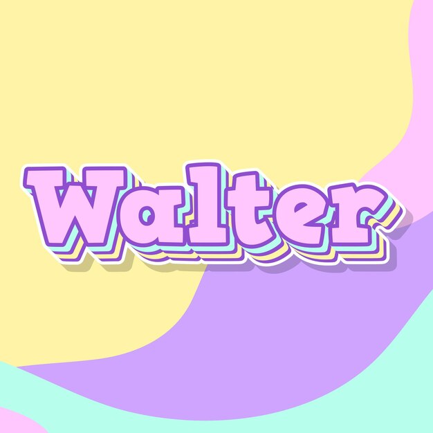 Walter tipografía diseño 3d texto lindo palabra cool foto de fondo jpg