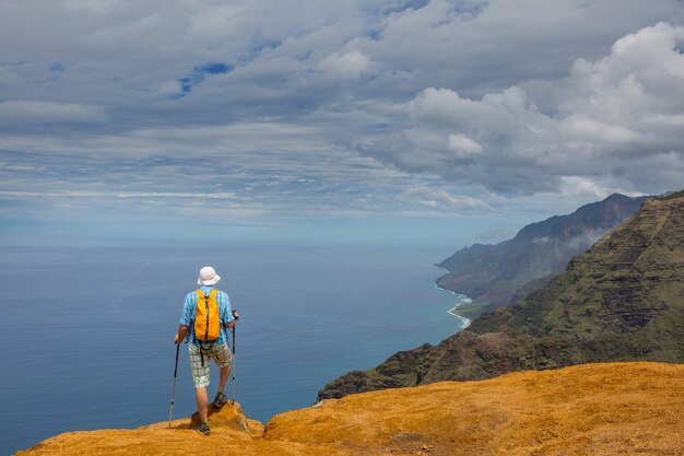 Wanderer auf der Spur in Hawaii, USA