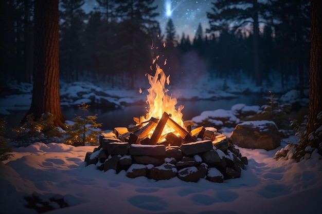 Wanderer sitzen bei einem Lagerfeuer, wandern, campen. Menschen verbringen die Nacht im Sommerlager in der Gesellschaft von Freunden im Wald.