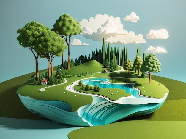 Wanderlust Dreams Viagens e Férias Ilustração 3D Férias Inspiração