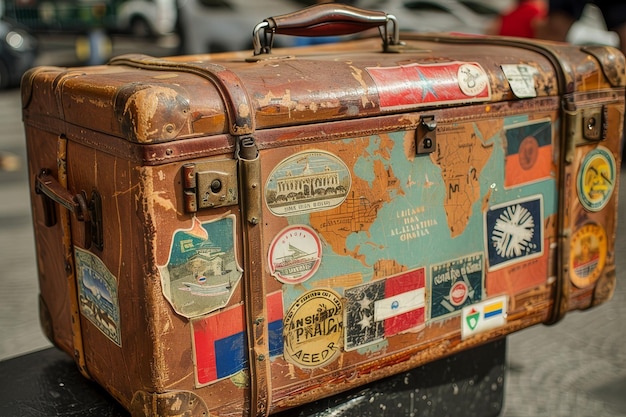 Wanderlust Erinnerungen Vintage Koffer Aufkleber
