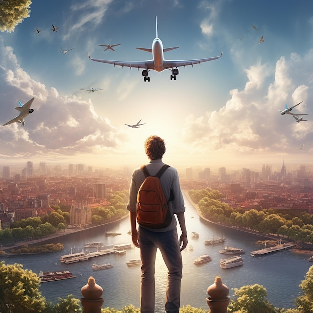 Wanderlust in the Sky 4K hiper-realista contra 52 viagens de férias na cidade