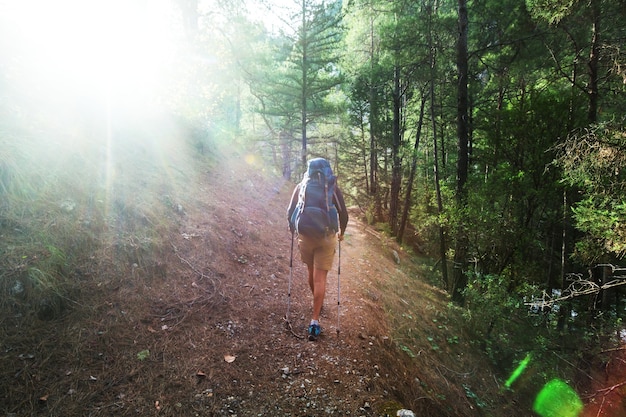 Wandern auf dem berühmten Lykischen Weg in der Türkei. Backpacker auf der Spur.