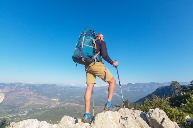 Wandern auf dem berühmten Lykischen Weg in der Türkei. Backpacker auf der Spur.