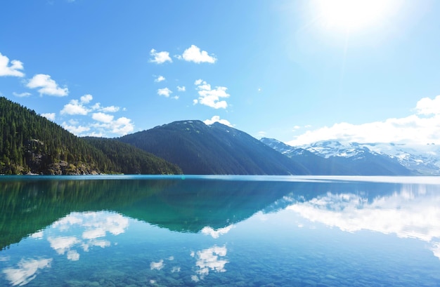 Wandern Sie auf dem Garibaldi Lake in der Nähe von Whistler, BC, Kanada.