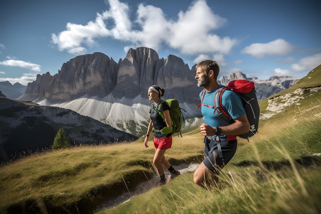 Foto wandern und laufen in den dolomiten, italien