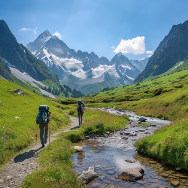 Wandern und Trekking in einer unberührten Alpenlandschaft