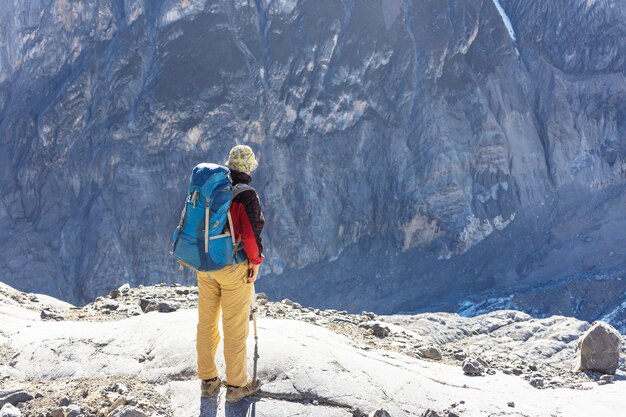 Wanderszene in den Bergen der Cordillera, Peru