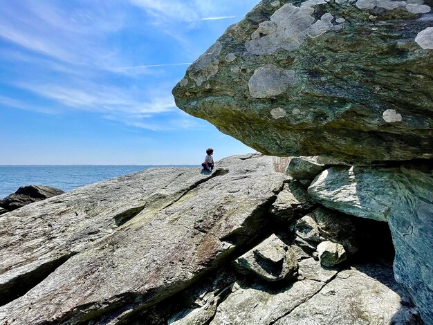 Foto wanderung am meer entlang der new-england-küste