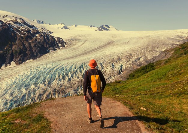 Wanderung auf dem Exit-Gletscher