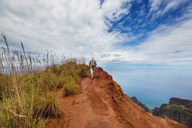 Wanderung in Na Pali Küste in Kauai Island, Hawaii