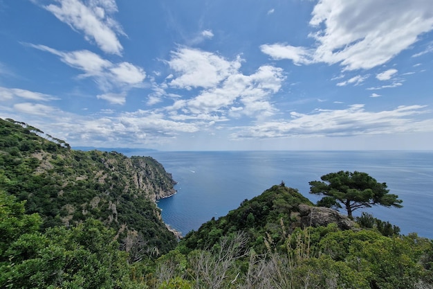 Wanderweg portofino san fruttuoso durch die meereslandschaft