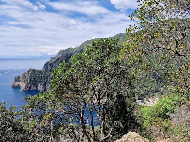 Wanderweg portofino san fruttuoso durch die meereslandschaft