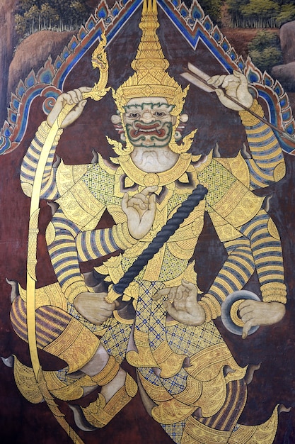 Wandgemälde von Ramayana in Wat Pra Kaew, Bangkok, Thailand