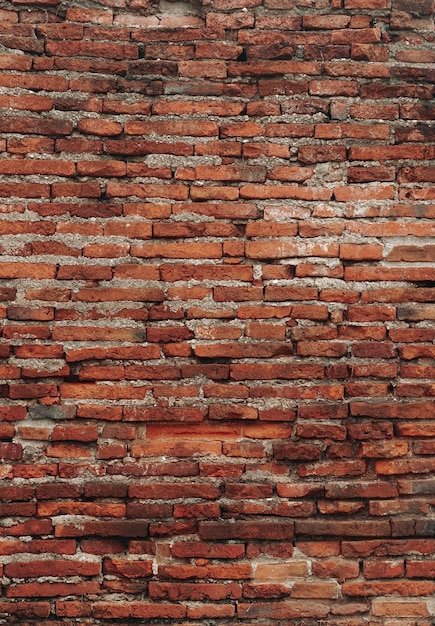 Wandstruktur aus rotem Backstein Abstrakte Backsteinmauer im Hintergrund Wand aus alten rissigen Ziegeln