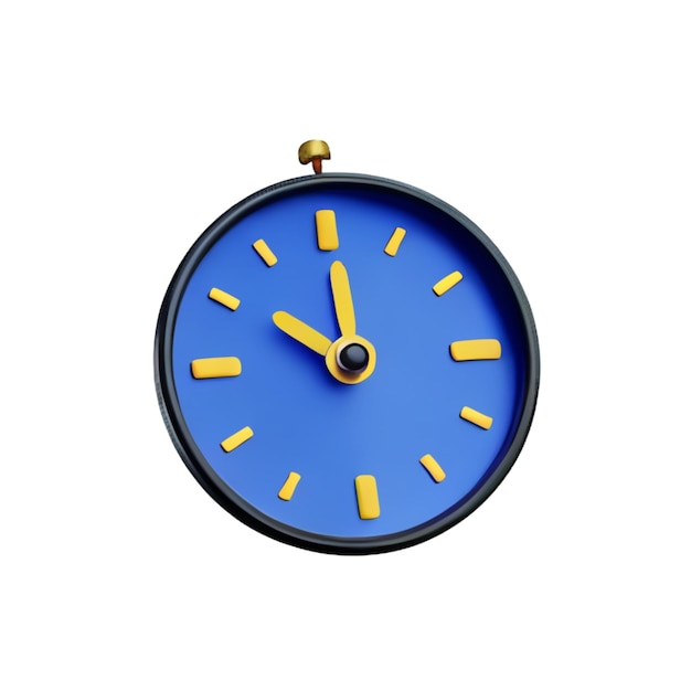 Wanduhr blaue 3D-Renderings