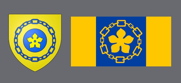 Wappen und Flagge der Stadt Kanada Hamilton Hintergrund für Designer