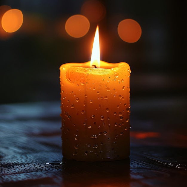 Warmes Licht von Kerzen in der Dunkelheit Kerzenlicht in der Nacht ai erzeugt