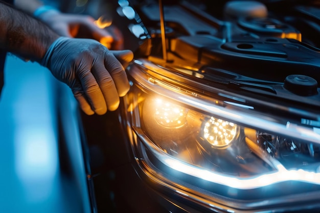 Wartung von Auto-Scheinwerfern