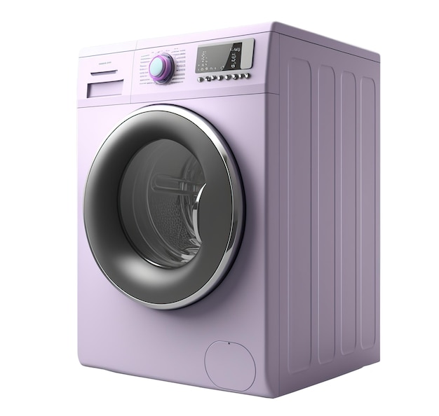 Waschmaschine isoliert auf weißem oder transparentem Hintergrundausschnitt Generative KI-Illustration