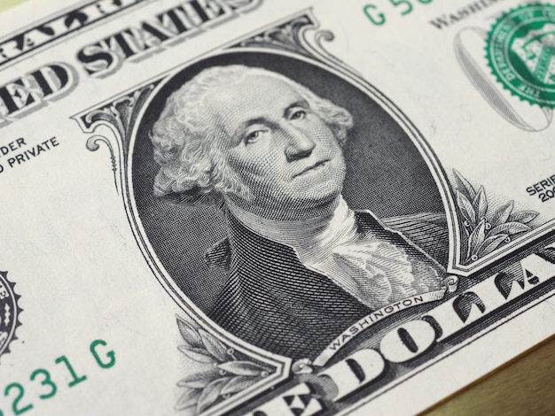 Washington en billete de 1 dólar, estados unidos